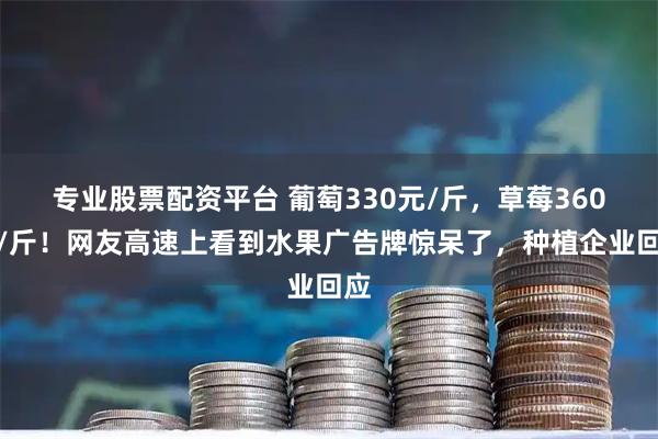 专业股票配资平台 葡萄330元/斤，草莓360元/斤！网友高速上看到水果广告牌惊呆了，种植企业回应